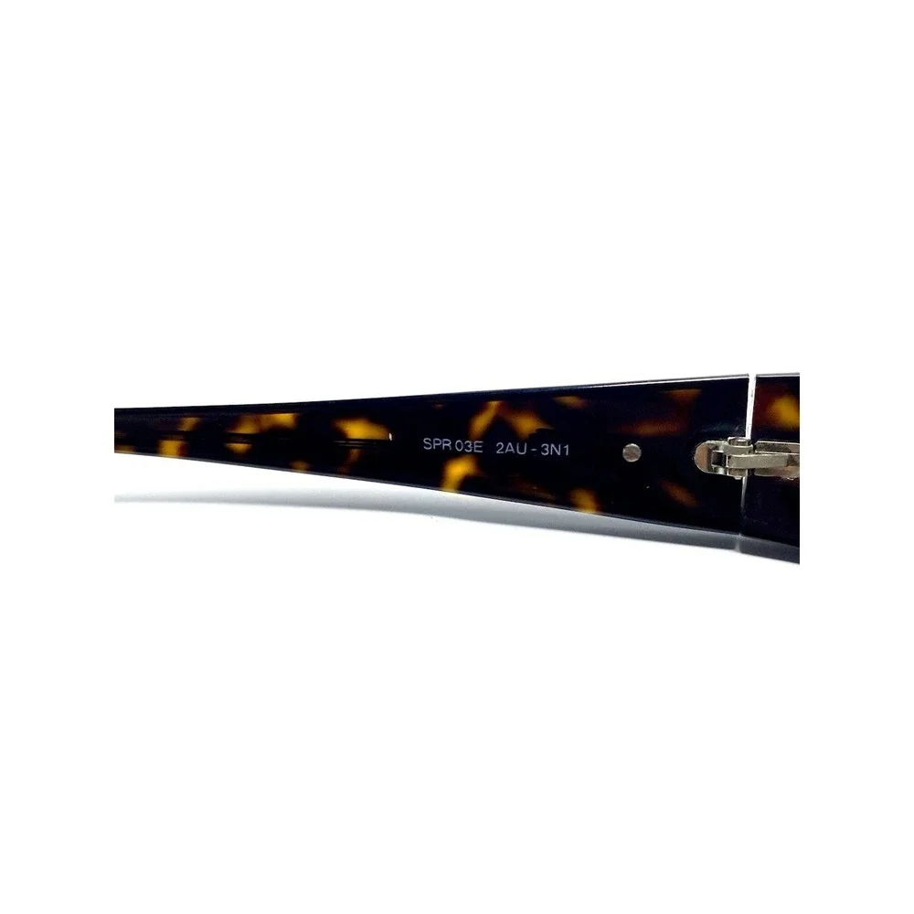 New Prada Brown Tortoise Rectangular Wrap Glasses Italy SPR03E 2AU-3N1 54 14 140